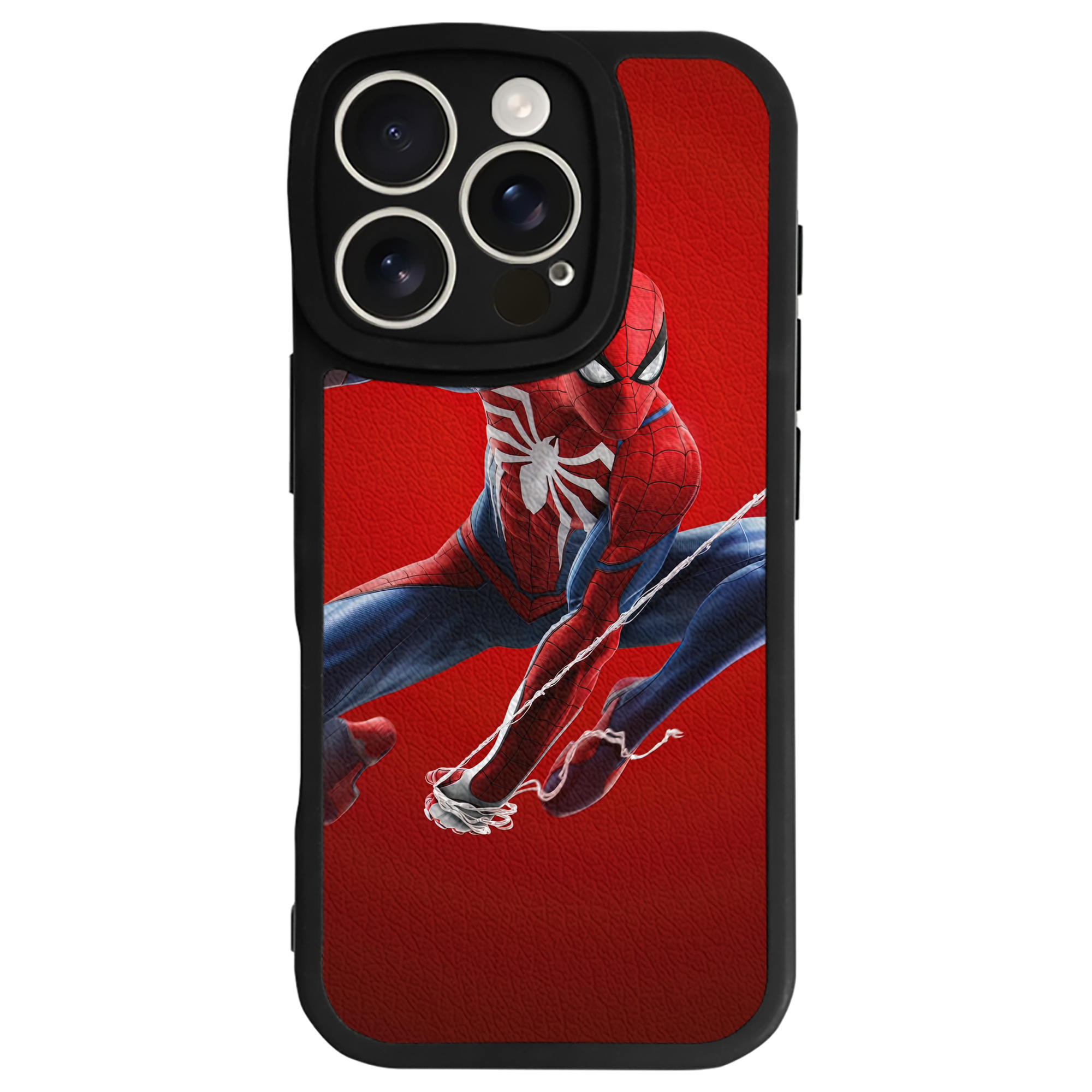 （画像用） Spider Man スパイダーマン 【iPhone 16シリーズ対応】シリコンスマホケース（レザー調） 材質：シリコン